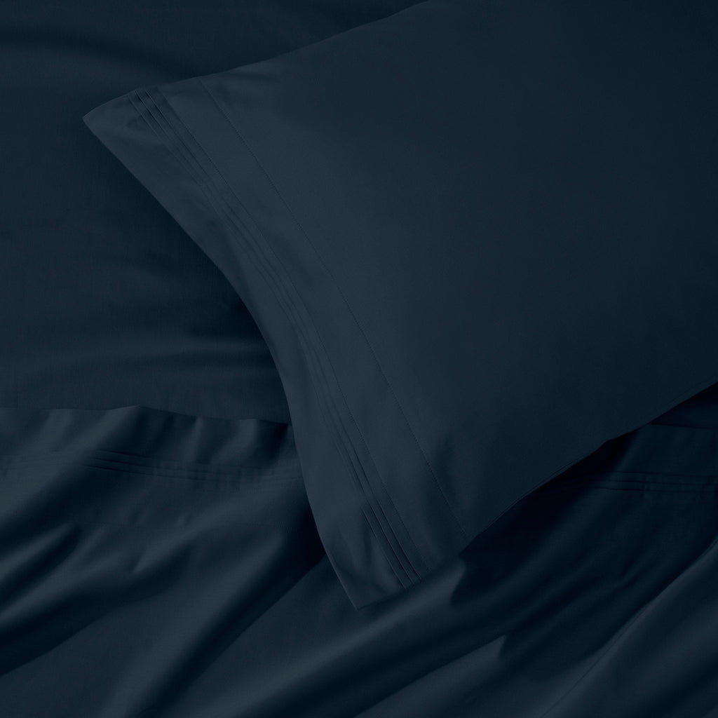 Parure de draps en coton égyptien de qualité supérieure 1000 fils au pouce carré, à poches profondes et à motif uni