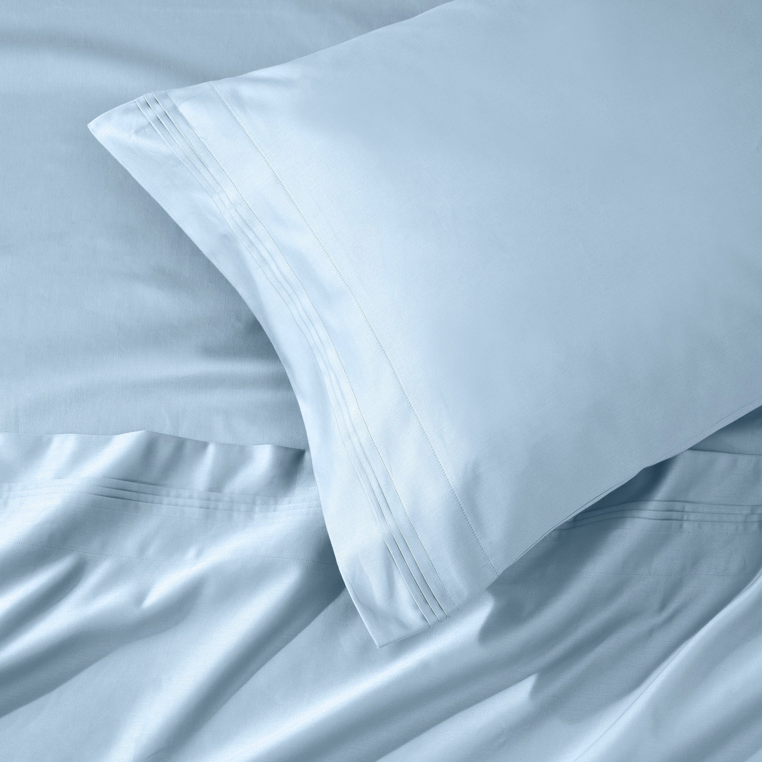 Parure de draps en coton égyptien de qualité supérieure 1000 fils au pouce carré, à poches profondes et à motif uni