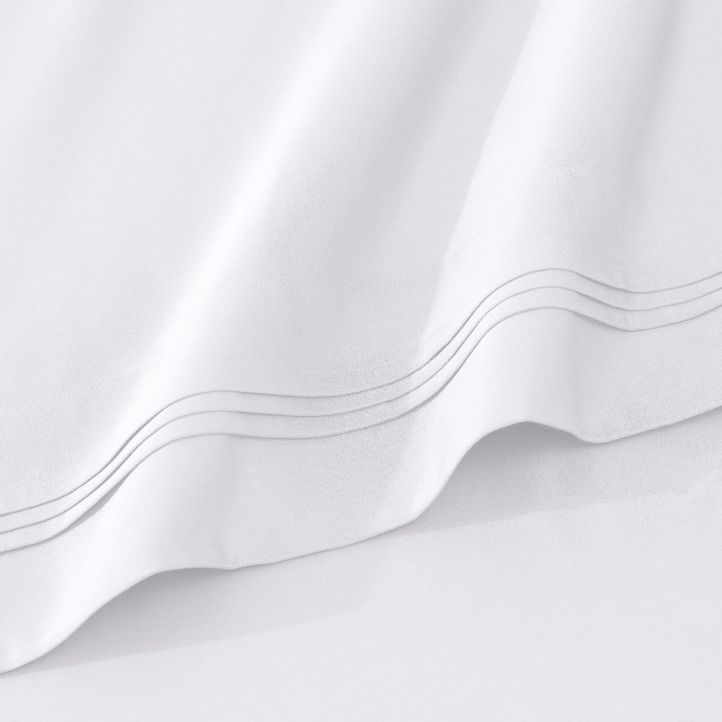 Parure de draps en coton égyptien de qualité supérieure 1000 fils au pouce carré, à poches profondes et à motif uni
