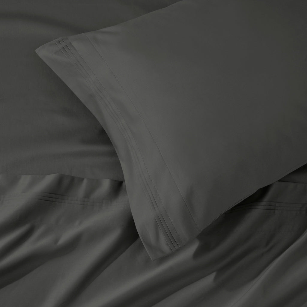 Parure de draps en coton égyptien de qualité supérieure 1000 fils au pouce carré, à poches profondes et à motif uni