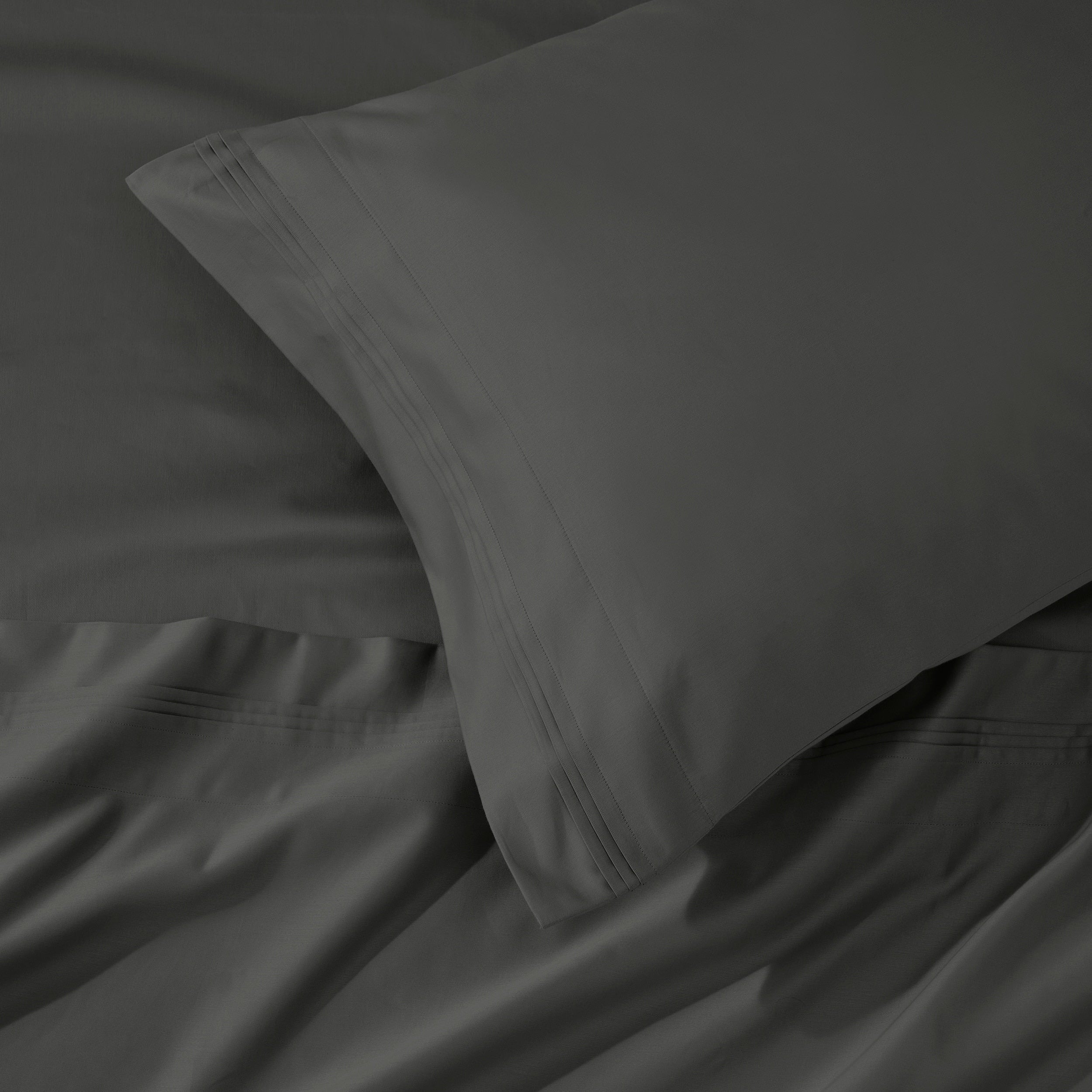 Parure de draps en coton égyptien de qualité supérieure 1000 fils au pouce carré, à poches profondes et à motif uni
