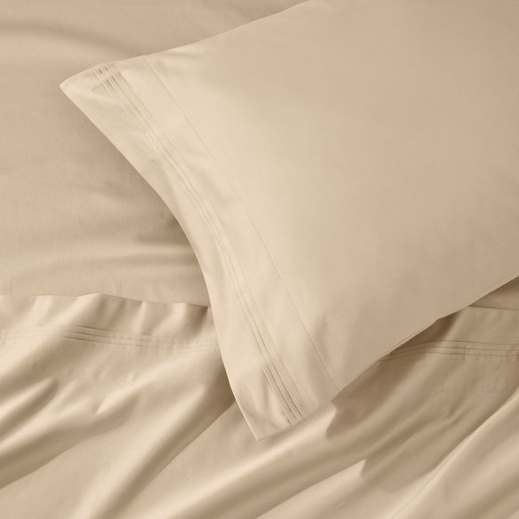 Parure de draps en coton égyptien de qualité supérieure 1000 fils au pouce carré, à poches profondes et à motif uni