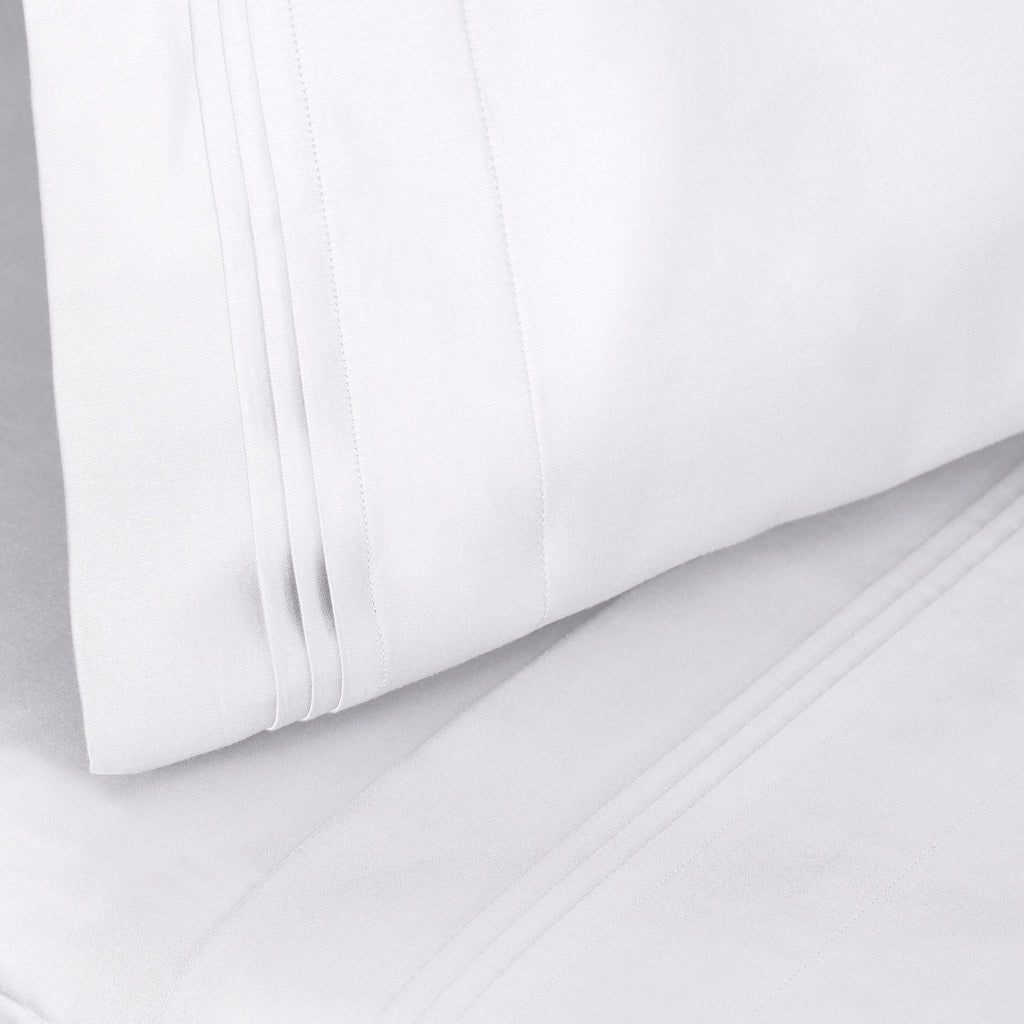 Parure de draps en coton égyptien de qualité supérieure 1000 fils au pouce carré, à poches profondes et à motif uni