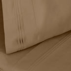 Parure de draps en coton égyptien de qualité supérieure 1000 fils au pouce carré, à poches profondes et à motif uni