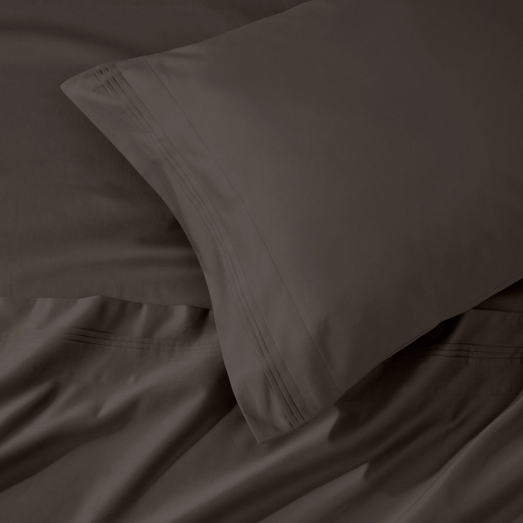 Parure de draps en coton égyptien de qualité supérieure 1000 fils au pouce carré, à poches profondes et à motif uni