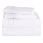 Parure de draps unie écologique en coton égyptien de qualité supérieure 1 200 fils