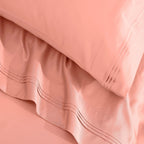 Parure de draps en coton égyptien de qualité supérieure, 1 500 fils au pouce carré, à poches profondes et de couleur unie
