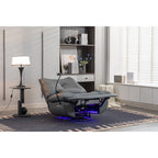 Fauteuil inclinable pivotant et électrique avec haut-parleurs Bluetooth, support de téléphone, ports de chargement USB et Type-C, rangement dissimulé des accoudoirs
