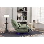 Fauteuil inclinable pivotant et électrique avec haut-parleurs Bluetooth, support de téléphone, ports de chargement USB et Type-C, rangement dissimulé des accoudoirs