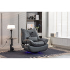 Fauteuil inclinable pivotant et électrique avec haut-parleurs Bluetooth, support de téléphone, ports de chargement USB et Type-C, rangement dissimulé des accoudoirs
