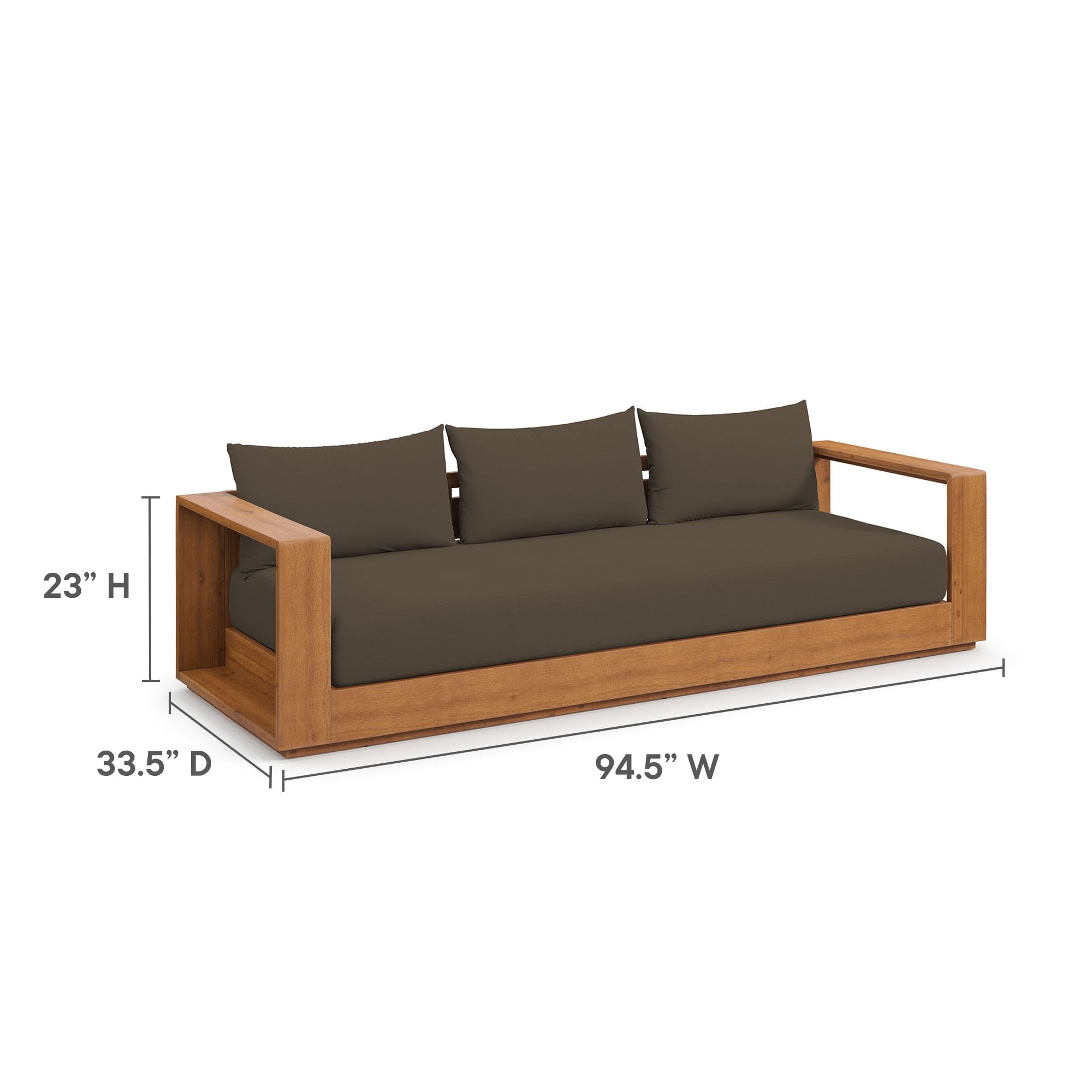 Ensemble de meubles de patio extérieur en bois d'acacia Tahoe 5 pièces