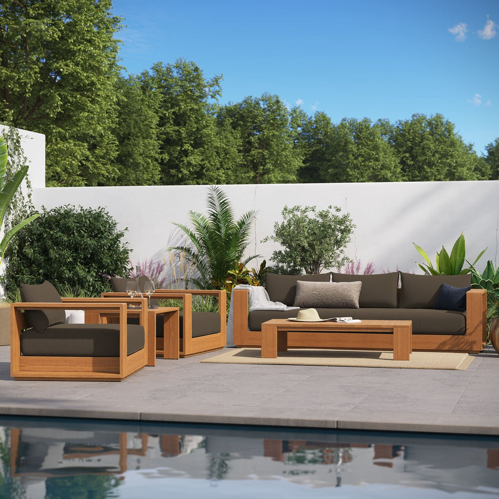 Ensemble de meubles de patio extérieur en bois d'acacia Tahoe 5 pièces