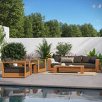Ensemble de meubles de patio extérieur en bois d'acacia Tahoe 5 pièces