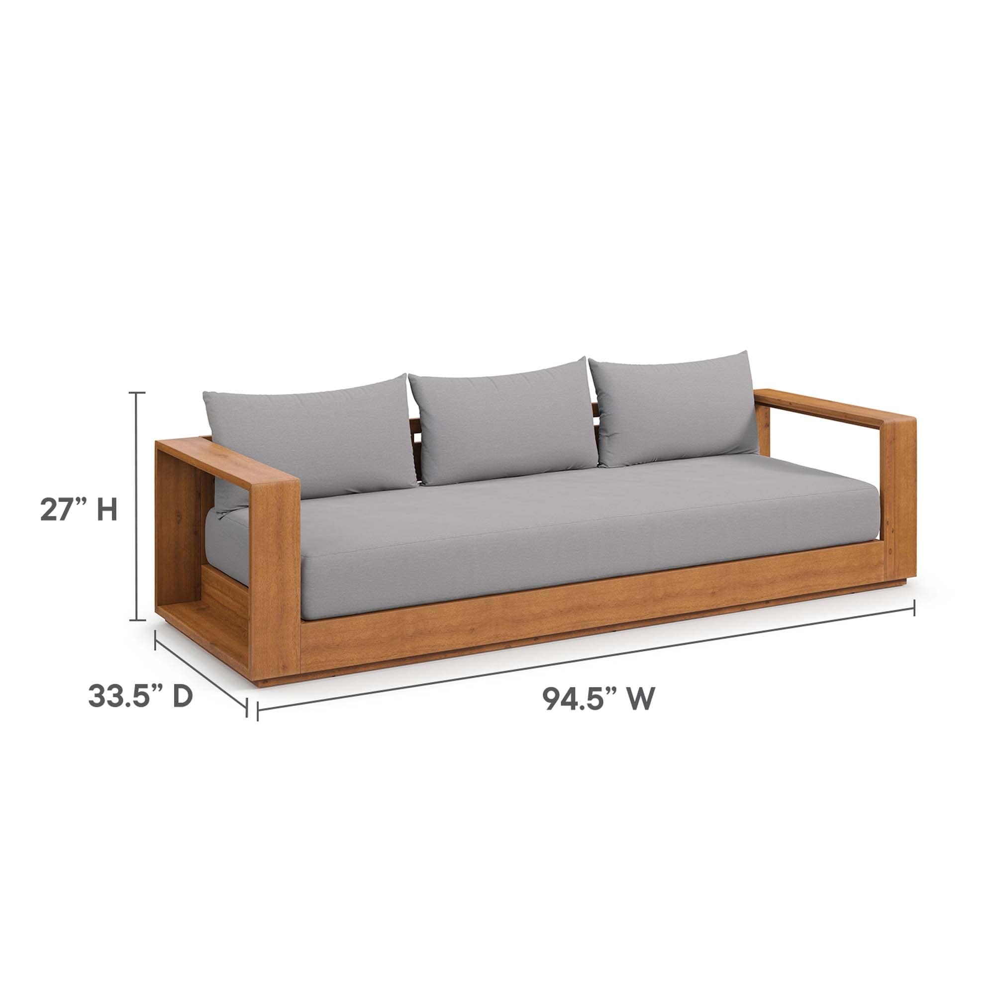 Ensemble de meubles de patio extérieur en bois d'acacia Tahoe 5 pièces