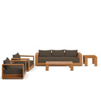 Ensemble de meubles de patio extérieur en bois d'acacia Tahoe 5 pièces