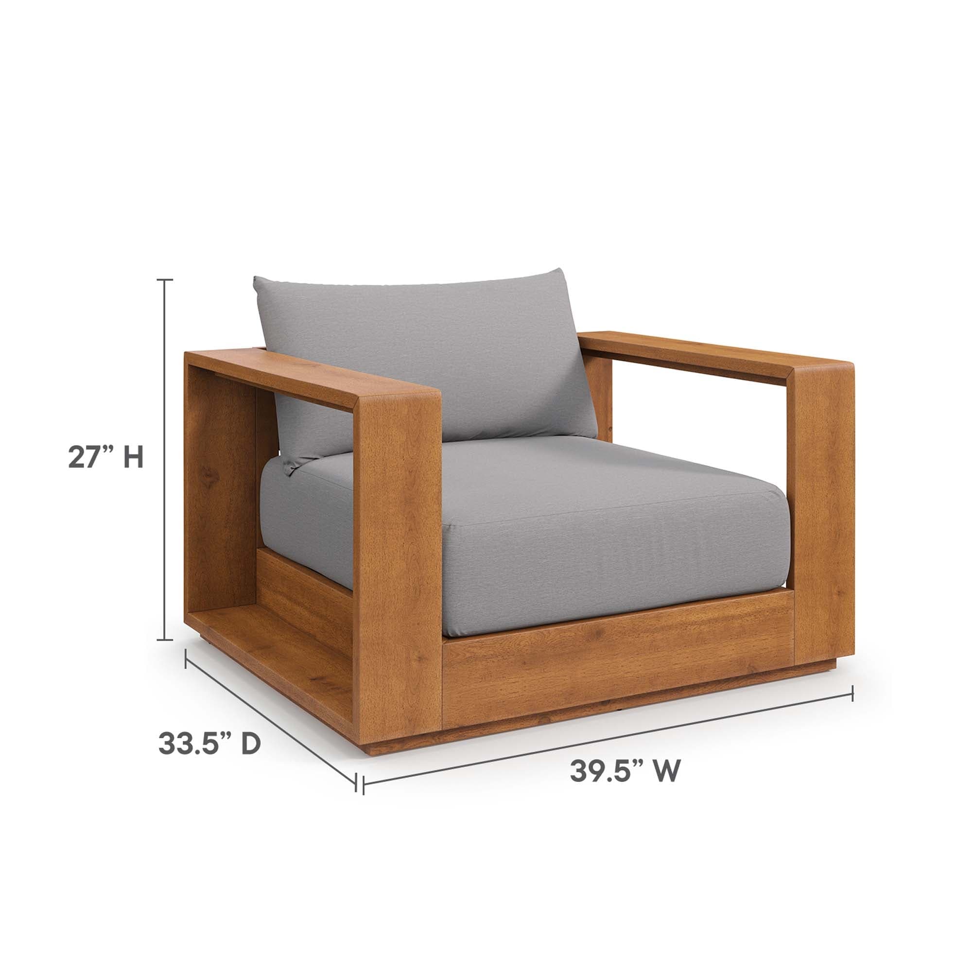 Ensemble de meubles de patio extérieur en bois d'acacia Tahoe 5 pièces
