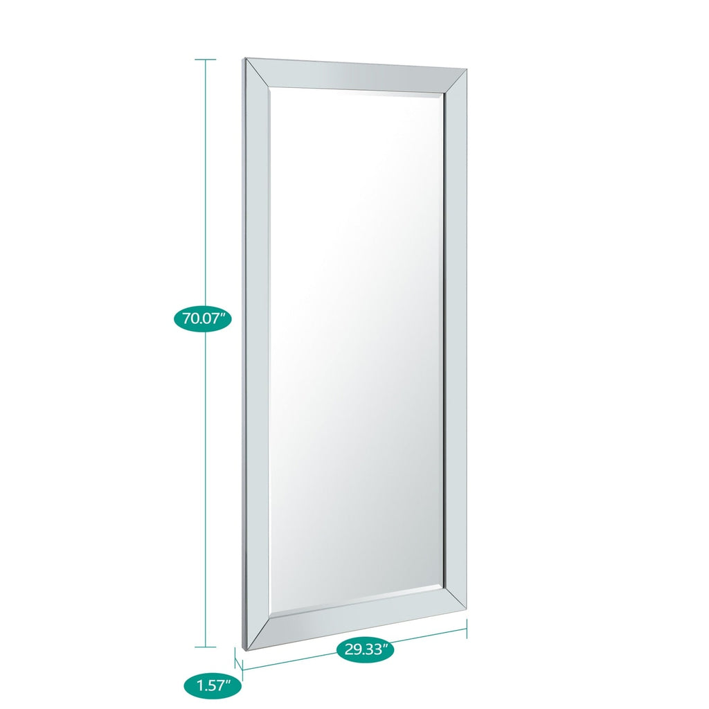 Grand miroir perlé pleine longueur - Miroir surdimensionné sur toute la longueur, sur pied ou à fixer au mur