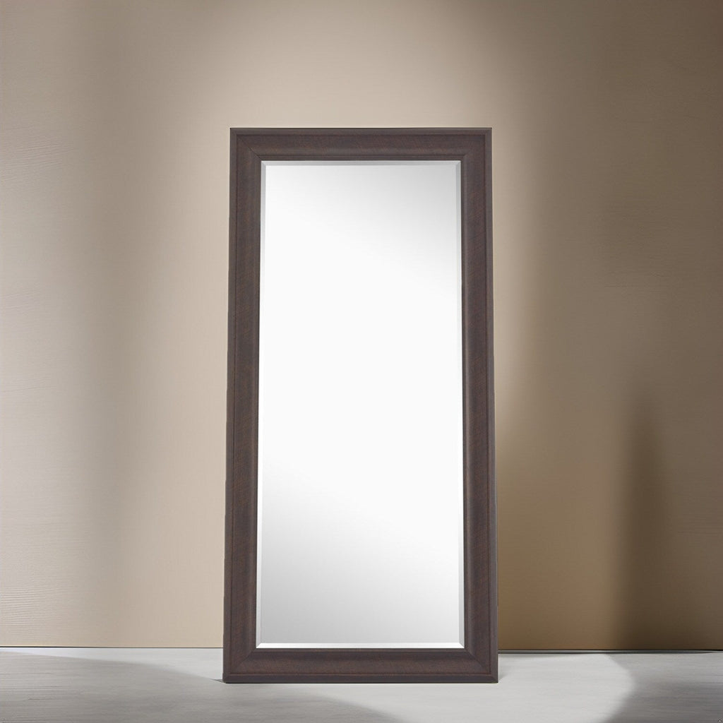 Grand miroir sur toute la surface, miroir surdimensionné, cadre en imitation bois lisse, miroir rectangulaire à suspendre au mur