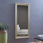 Grand miroir sur toute la surface, miroir surdimensionné, cadre en imitation bois lisse, miroir rectangulaire à suspendre au mur
