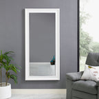 Grand miroir sur toute la surface, miroir surdimensionné, cadre en imitation bois lisse, miroir rectangulaire à suspendre au mur
