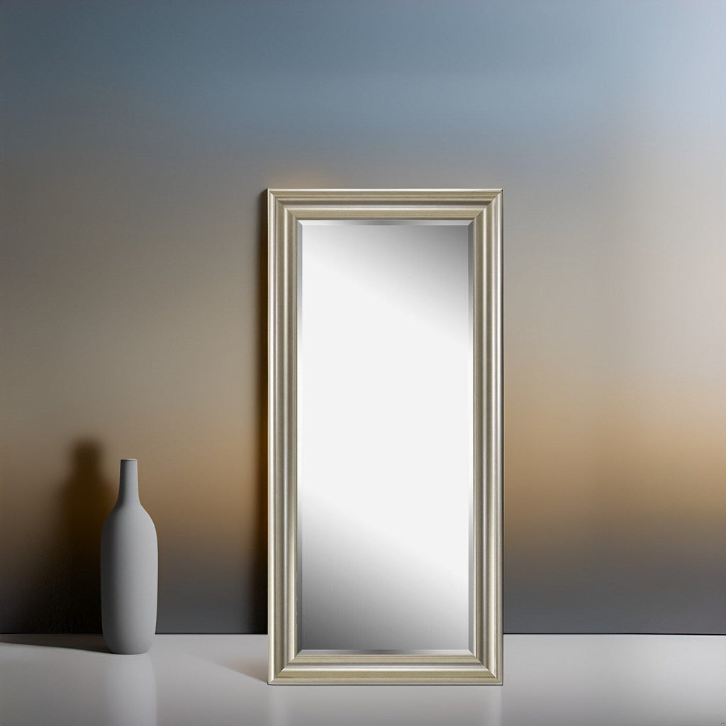 Grand miroir sur toute la surface, miroir surdimensionné, cadre en imitation bois lisse, miroir rectangulaire à suspendre au mur