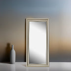 Grand miroir sur toute la surface, miroir surdimensionné, cadre en imitation bois lisse, miroir rectangulaire à suspendre au mur