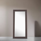 Grand miroir sur toute la surface, miroir surdimensionné, cadre en imitation bois lisse, miroir rectangulaire à suspendre au mur