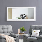 Grand miroir sur toute la surface, miroir surdimensionné, cadre en imitation bois lisse, miroir rectangulaire à suspendre au mur