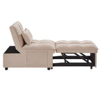 Canapé-lit simple pliant en velours taupe 68,5 avec dossier réglable et oreillers pour le salon