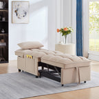 Canapé-lit simple pliant en velours taupe 68,5 avec dossier réglable et oreillers pour le salon