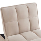 Canapé-lit simple pliant en velours taupe 68,5 avec dossier réglable et oreillers pour le salon