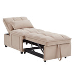 Canapé-lit simple pliant en velours taupe 68,5 avec dossier réglable et oreillers pour le salon