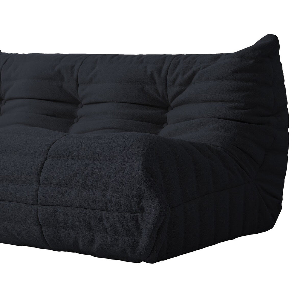 Ensembles de canapés-poufs en velours Teddy