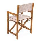 Chaise de réalisateur d'extérieur pliable en bois d'acacia, style Mid-Century, avec dossier matelassé en losanges et coussin, lot de 2 par JONATHAN Y
