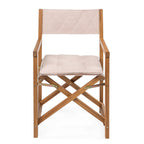 Chaise de réalisateur d'extérieur pliable en bois d'acacia, style Mid-Century, avec dossier matelassé en losanges et coussin, lot de 2 par JONATHAN Y