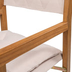 Chaise de réalisateur d'extérieur pliable en bois d'acacia, style Mid-Century, avec dossier matelassé en losanges et coussin, lot de 2 par JONATHAN Y
