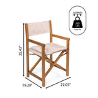 Chaise de réalisateur d'extérieur pliable en bois d'acacia, style Mid-Century, avec dossier matelassé en losanges et coussin, lot de 2 par JONATHAN Y