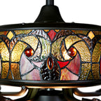 Ventilateur de plafond Halston en vitrail de style Tiffany - Épice - 52L x 52W x 19H - 52L x 52W x 19H