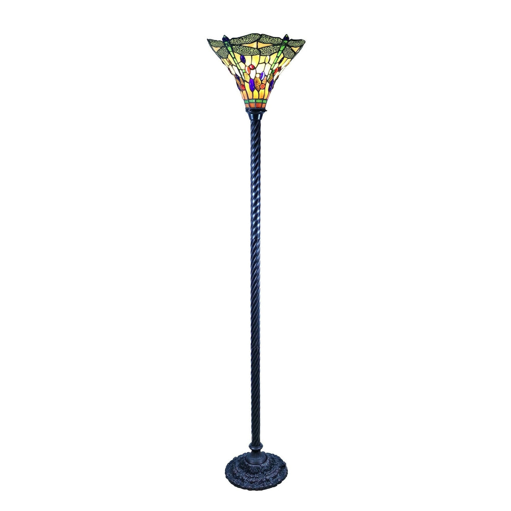 Lampe torche libellule de style Tiffany