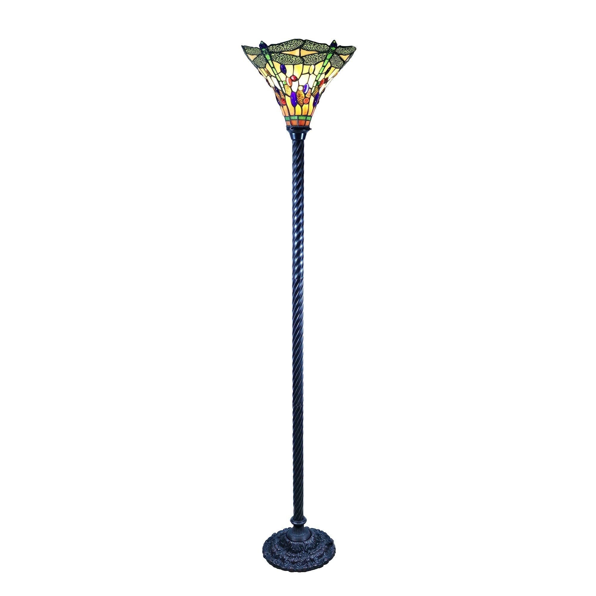 Lampe torche libellule de style Tiffany