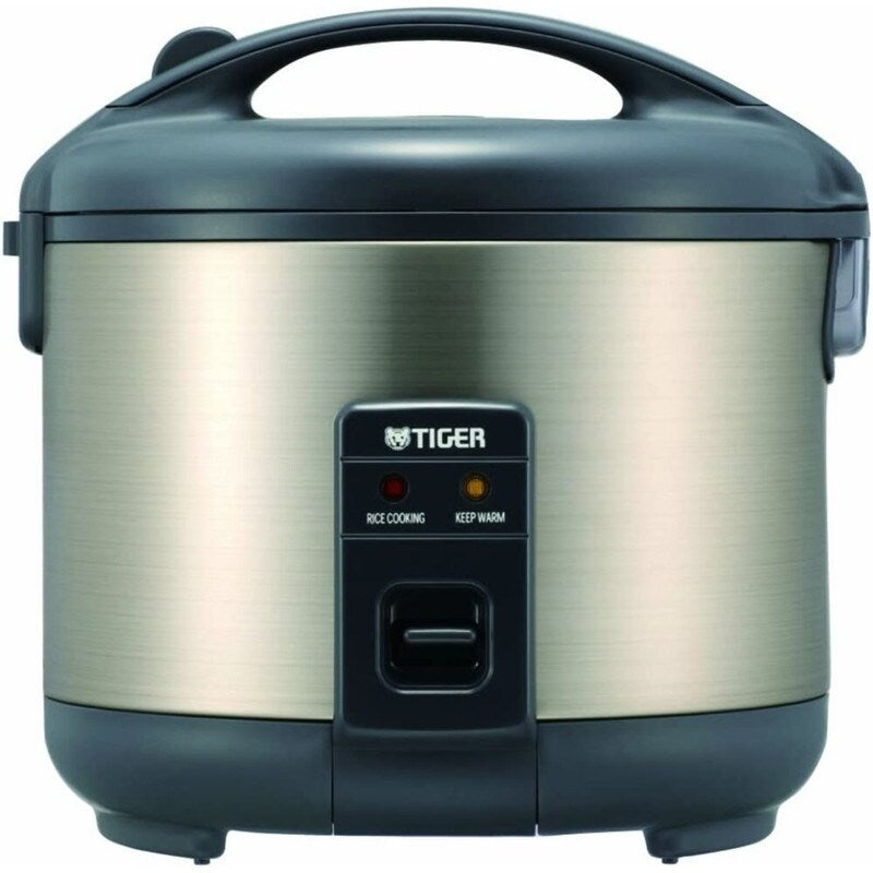 Cuiseur à riz et chauffe-plat Tiger JNP-S55U-HU 3 tasses, acier inoxydable gris