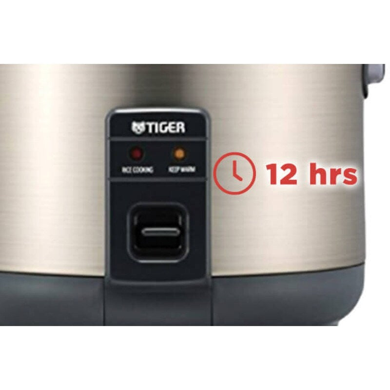 Cuiseur à riz et chauffe-plat Tiger JNP-S55U-HU 3 tasses, acier inoxydable gris