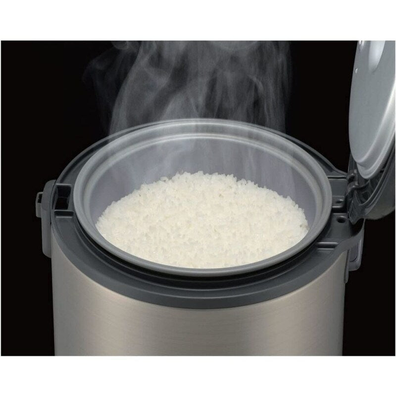 Cuiseur à riz et chauffe-plat Tiger JNP-S55U-HU 3 tasses, acier inoxydable gris
