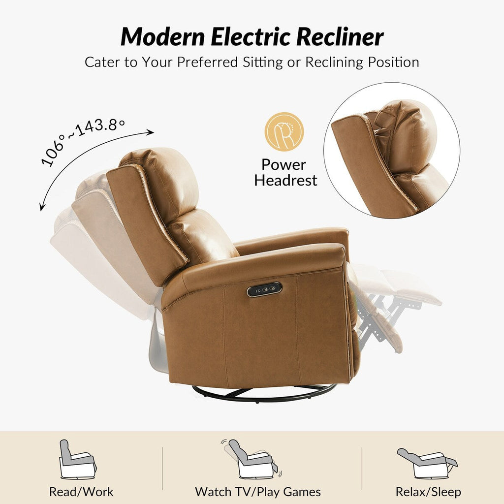 Ensemble de 2 fauteuils inclinables électriques pivotants et à bascule traditionnels Tobias par HULALA HOME