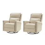 Ensemble de 2 fauteuils inclinables électriques pivotants et à bascule traditionnels Tobias par HULALA HOME