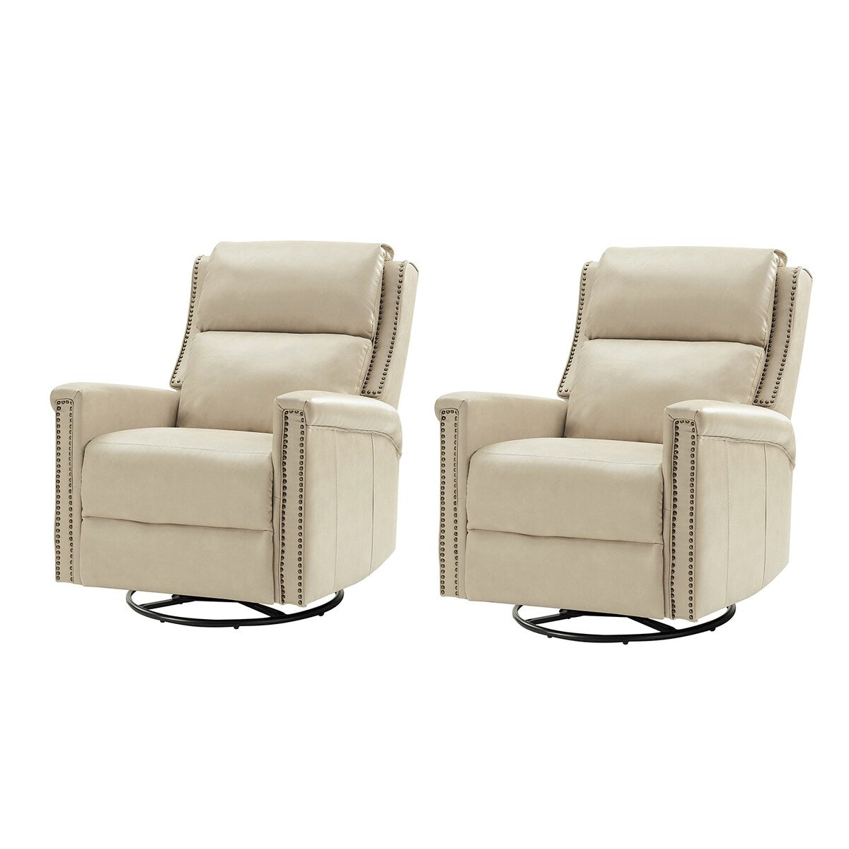 Ensemble de 2 fauteuils inclinables électriques pivotants et à bascule traditionnels Tobias par HULALA HOME