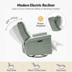 Ensemble de 2 fauteuils inclinables électriques pivotants et à bascule traditionnels Tobias par HULALA HOME