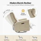 Ensemble de 2 fauteuils inclinables électriques pivotants et à bascule traditionnels Tobias par HULALA HOME
