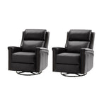Ensemble de 2 fauteuils inclinables électriques pivotants et à bascule traditionnels Tobias par HULALA HOME