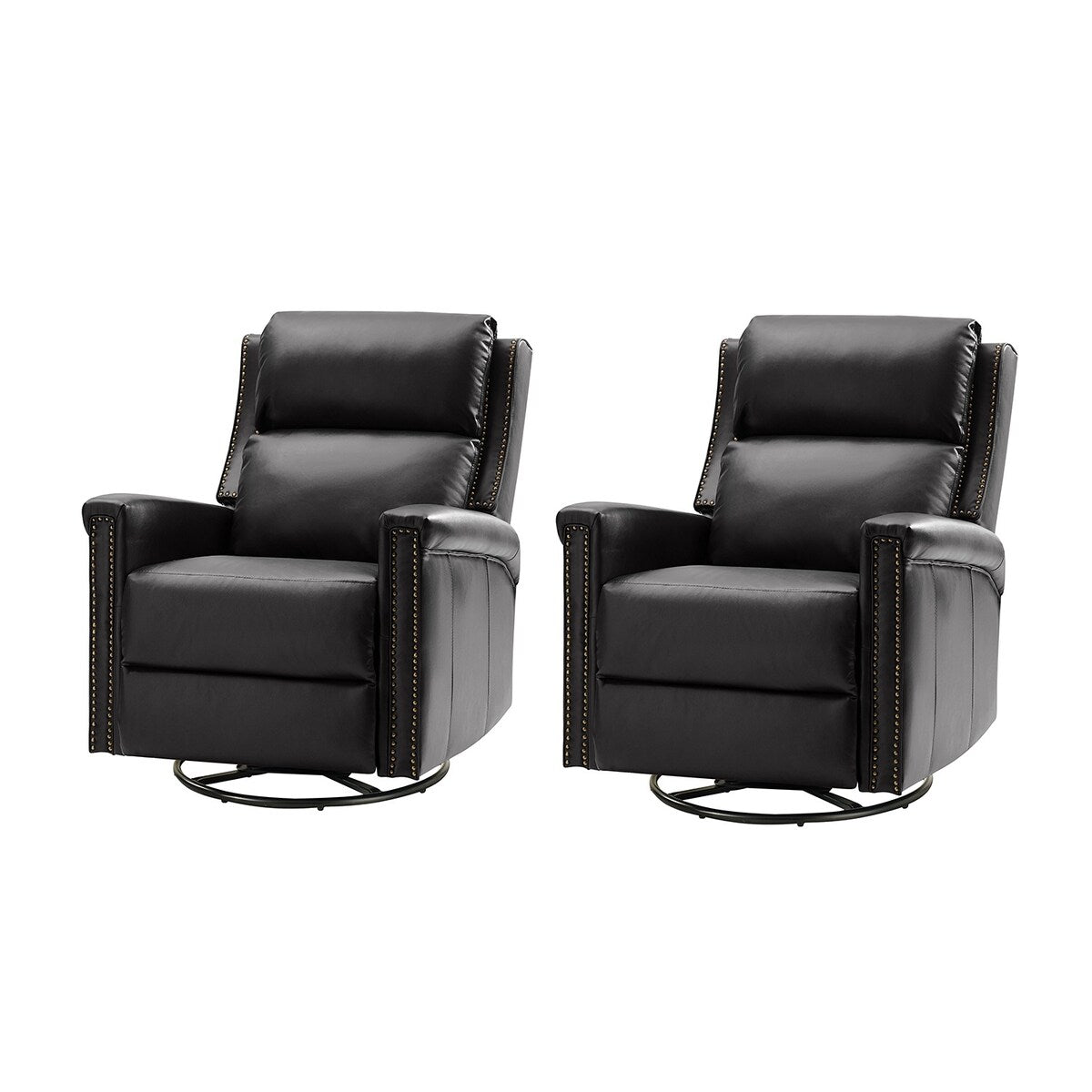 Ensemble de 2 fauteuils inclinables électriques pivotants et à bascule traditionnels Tobias par HULALA HOME